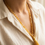 Pisces Jupiter Zodiac Mala worn around neck