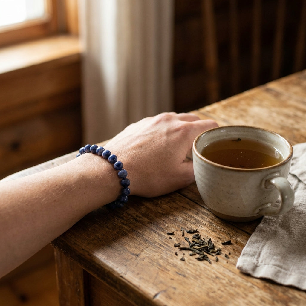 Sodalite Clarity Bracelet - worn on wrist