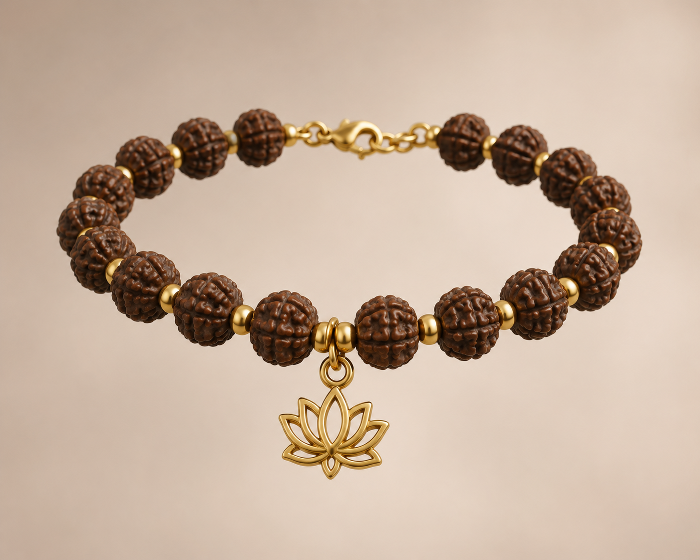 Gold Plated Modern Rudraksha Bracelet for Men