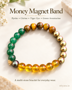 Money Magnet Band by Nityara - Pyrite, Citrine, Tiger Eye and Green Aventurine multi-stone bracelet