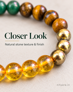 Closer look at the natural stone texture and finish of the Money Magnet Band beads