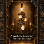 Black Tourmaline and Selenite entrance hanging inspired by Indian Nazar Battu tradition