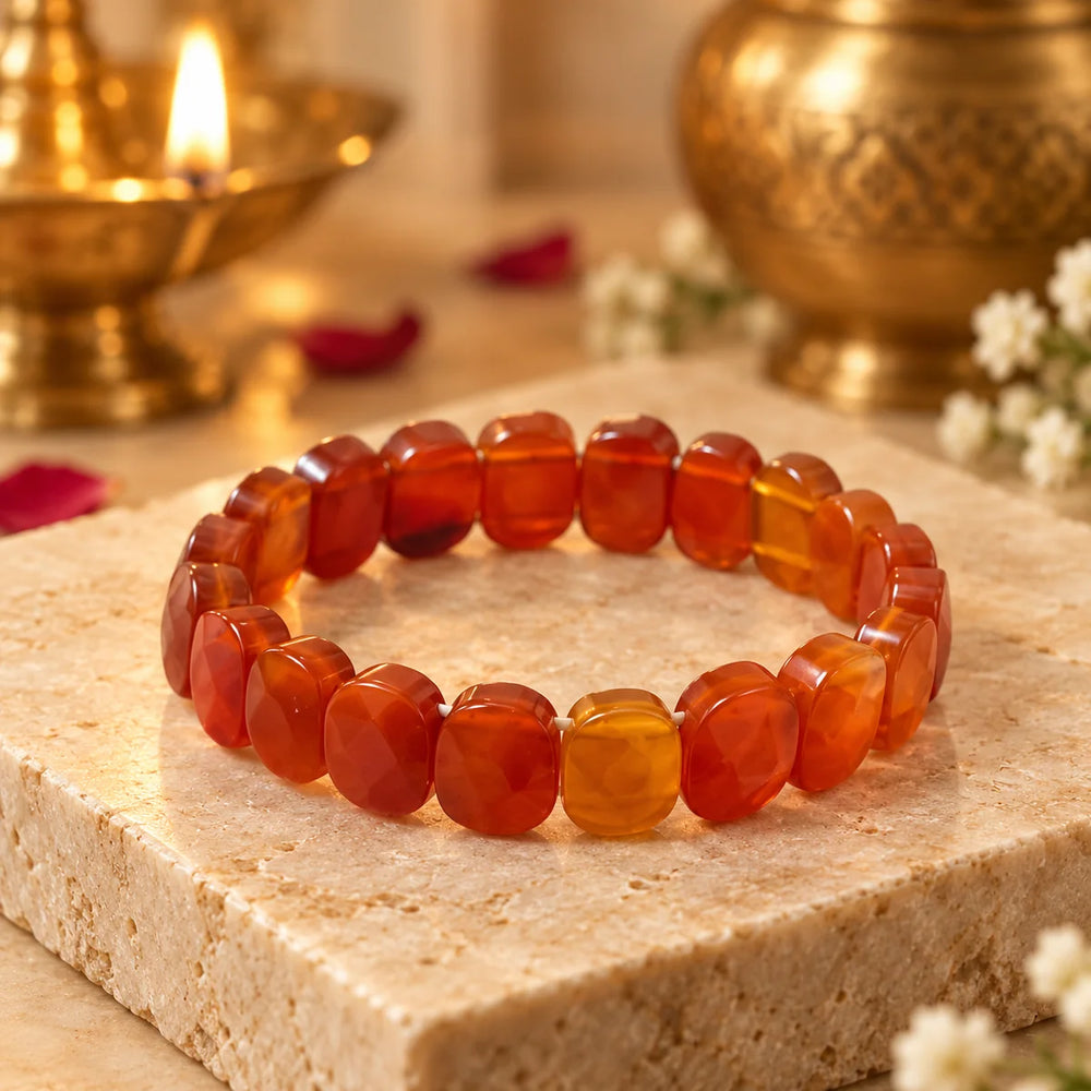 Natural Red Carnelian Bracelet – Confidence & Motivation Stone — Closer view