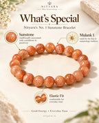 Nityara Number 1 Sunstone bracelet features and Mulank 1 association