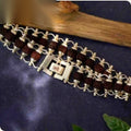 Nityara Silver Plated Modern Rudraksha Link Bracelet hero view preserving the original multi-row silver lattice design
