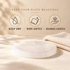 Selenite plate care guide: keep dry, wipe softly and handle gently